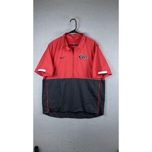 Cats Jacket Mens XL Red Black‎ Nike Short Sleeve Pullover Windbreaker Coach